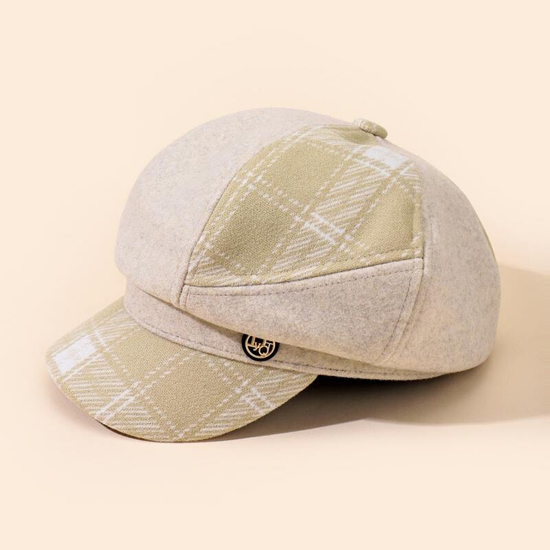 

Plaid Pattern Baker Boy Cap, Multicolor