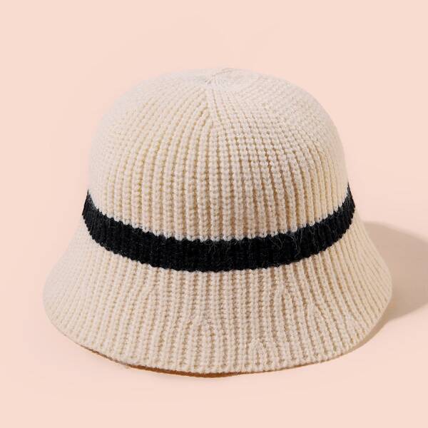 

Two Tone Knitted Hat, Beige