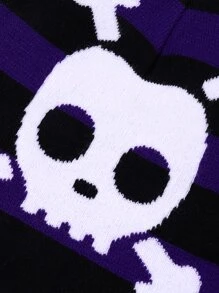 骷髅頭圖案針織帽 - 彩色 - 查看 4