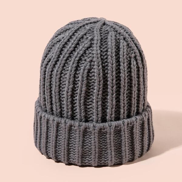 

Solid Knit Beanie, Grey