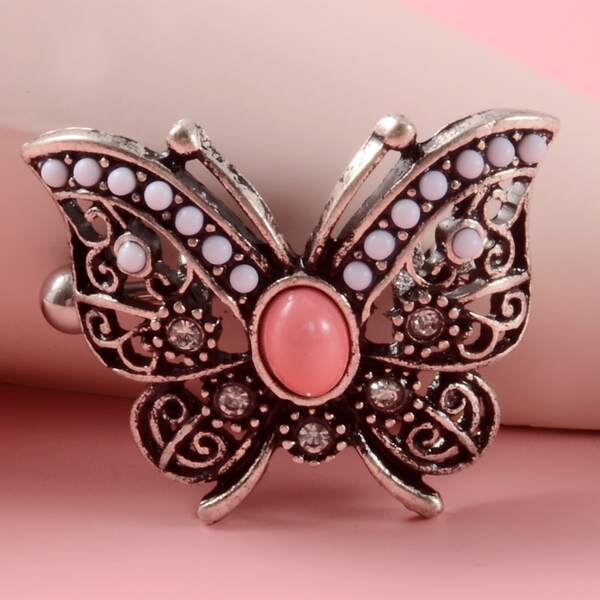 

Butterfly Decor Nipple Ring, Multicolor