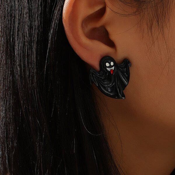 

Ghost Decor Stud Earrings, Multicolor