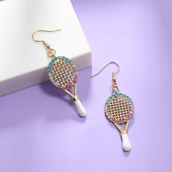 

Tennis Racket Decor Drop Earrings, Multicolor