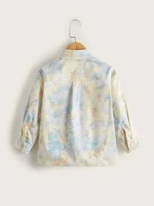 SHEIN 小男童紮染口袋貼布外套