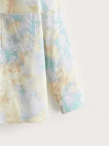 SHEIN 小男童紮染口袋貼布外套