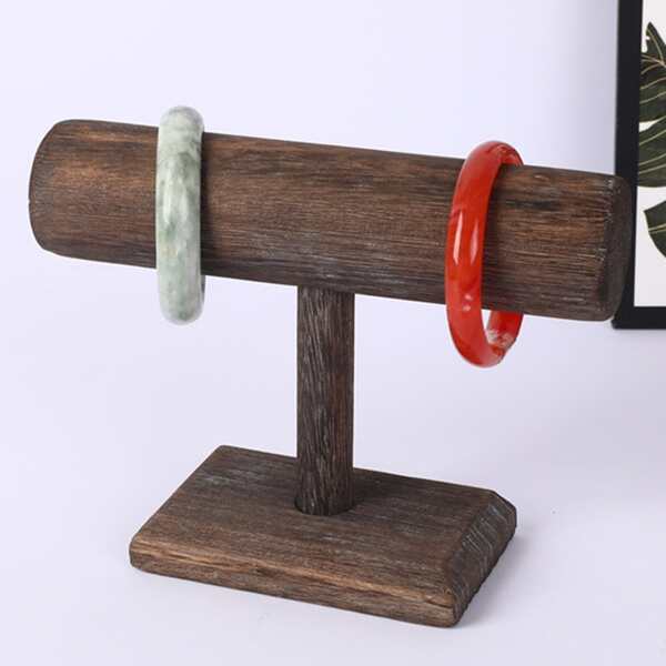 

1pc Wooden Jewelry Tower, Coffee brown