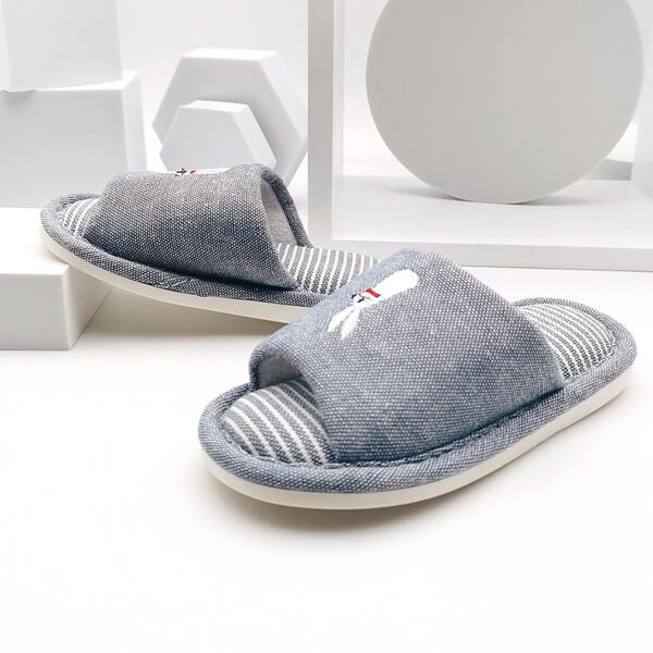 

Boys Cartoon Graphic Bedroom Slippers, Dusty blue