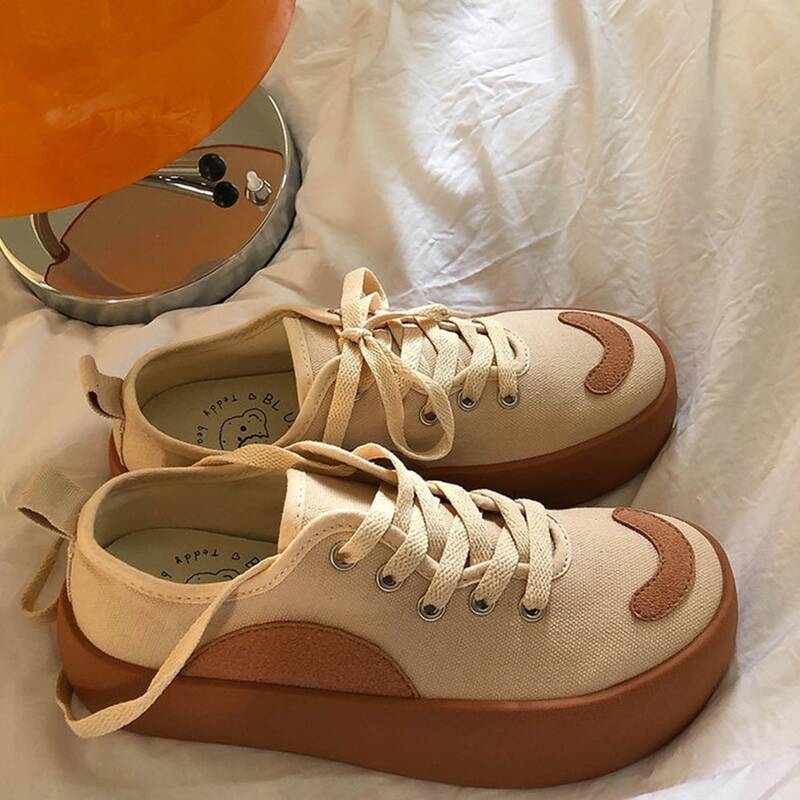 

Lace Up Front Canvas Shoes, Brown