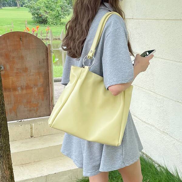 

Minimalist Shoulder Tote Bag, Yellow