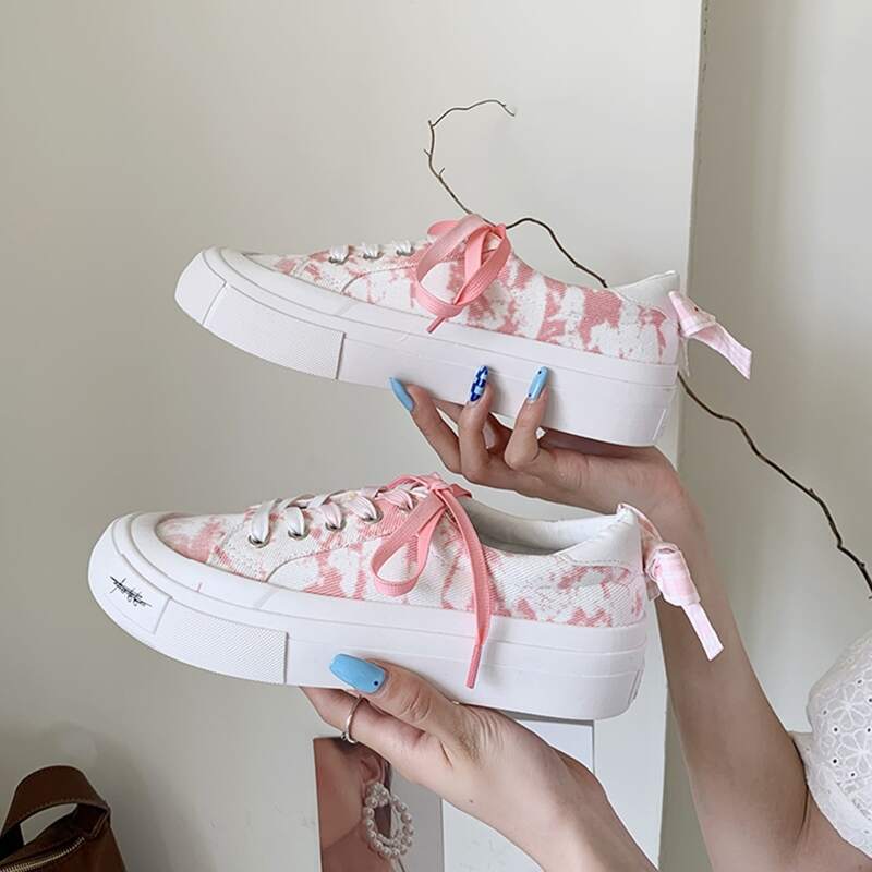 

Tie Dye Canvas Shoes, Pink