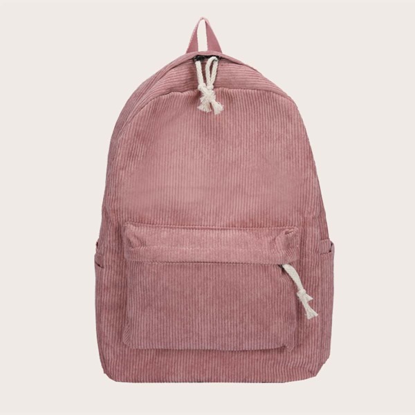 

Minimalist Pocket Front Functional Backpack, Pink