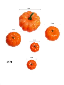 5pcs Artificial Pumpkin - Orange - View 3