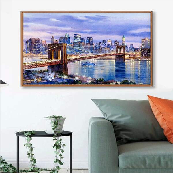 

Bridge Print DIY Diamond Unframed Painting, Multicolor