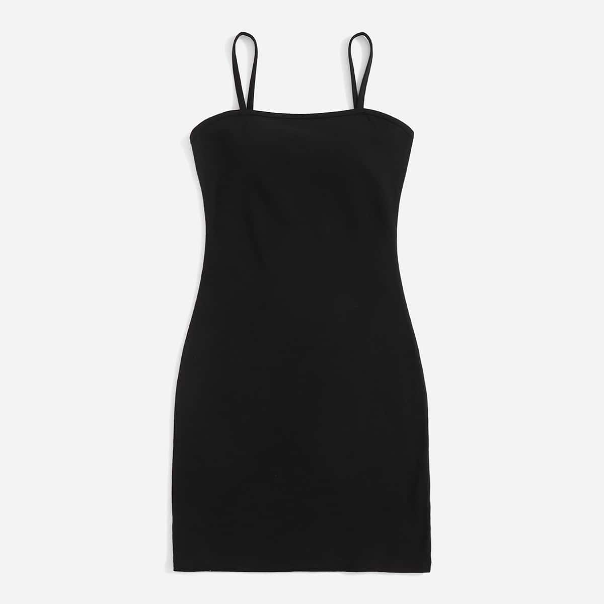 

Solid Cami Dress, Black
