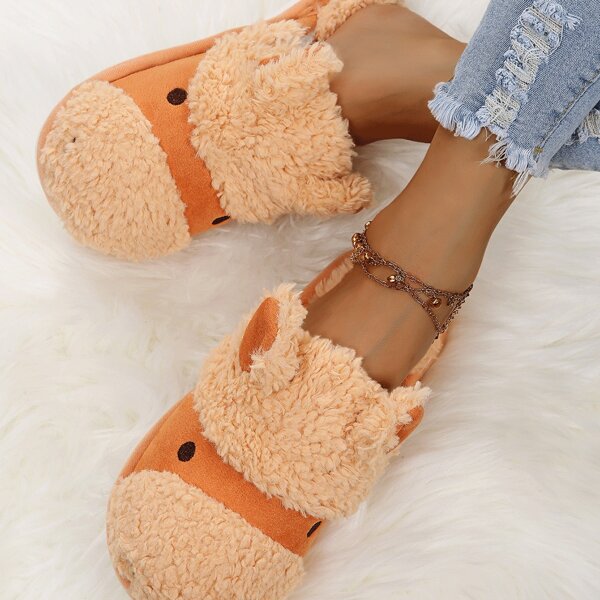 

Cartoon Graphic Fluffy Slippers, Orange