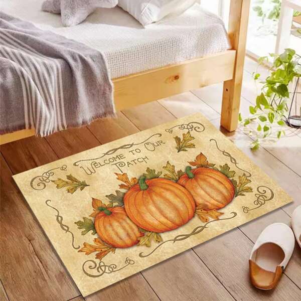 

Pumpkin Print Door Mat, Multicolor