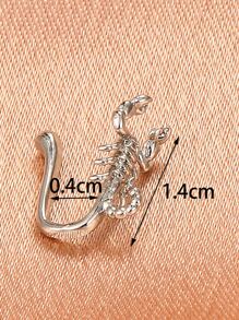 1入創意蝎子造型鼻夾，時尚假穿孔飾品，適合女性日常佩戴 - 銀色 - 查看 5