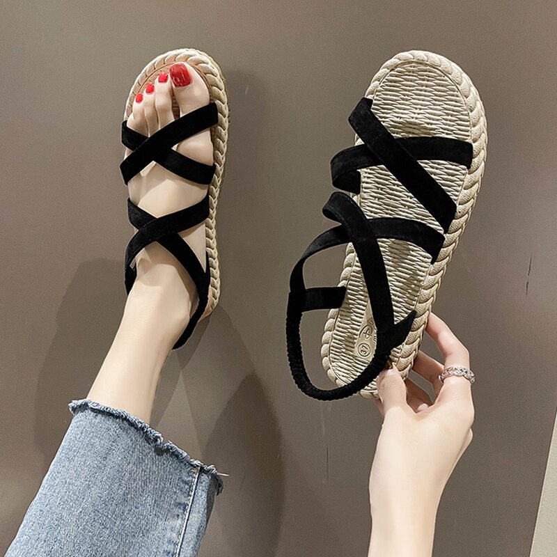 

Minimalist Flat Sandals, Black