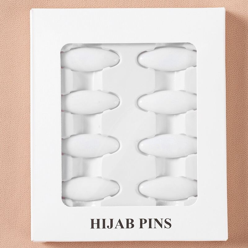 

8pcs Solid Scarf Pin, White