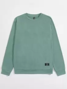 GENTILAND Men Patched Detail Pullover - Green - View 1