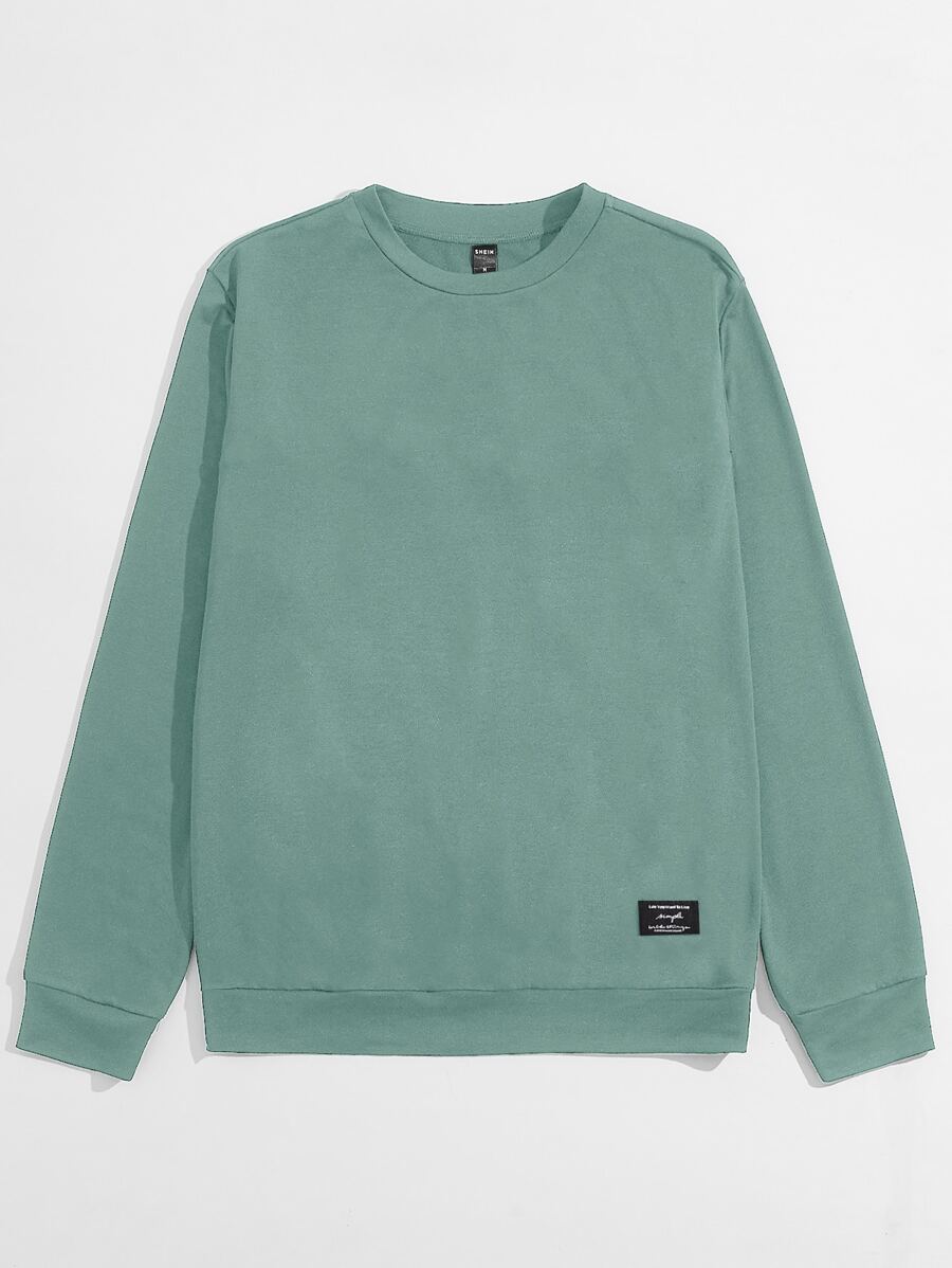 GENTILAND Men Patched Detail Pullover - Green - View 1