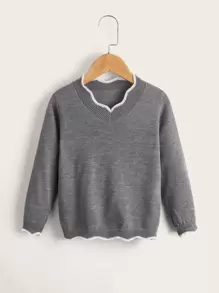 Niñitas Jersey unido en contraste - Gris - Ver 1