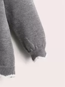 Niñitas Jersey unido en contraste - Gris - Ver 4