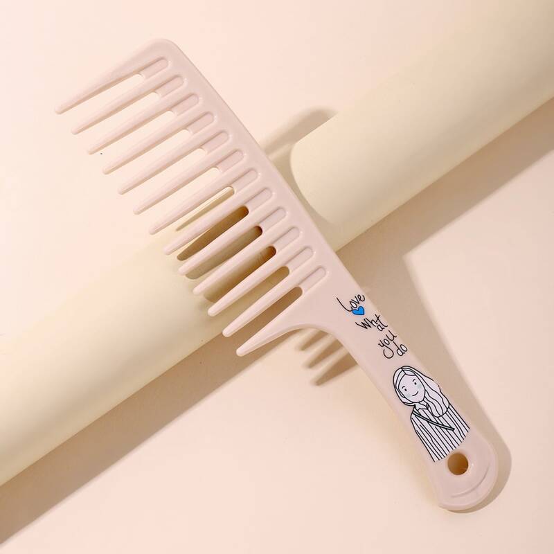 

Cartoon Girl Print Hair Comb, Baby pink
