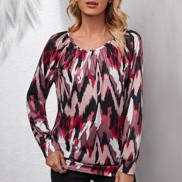 

Allover Print Raglan Sleeve Sweatshirt, Multicolor