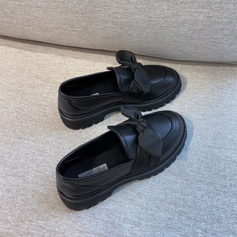 

Bow Decor Flat Loafers, Black