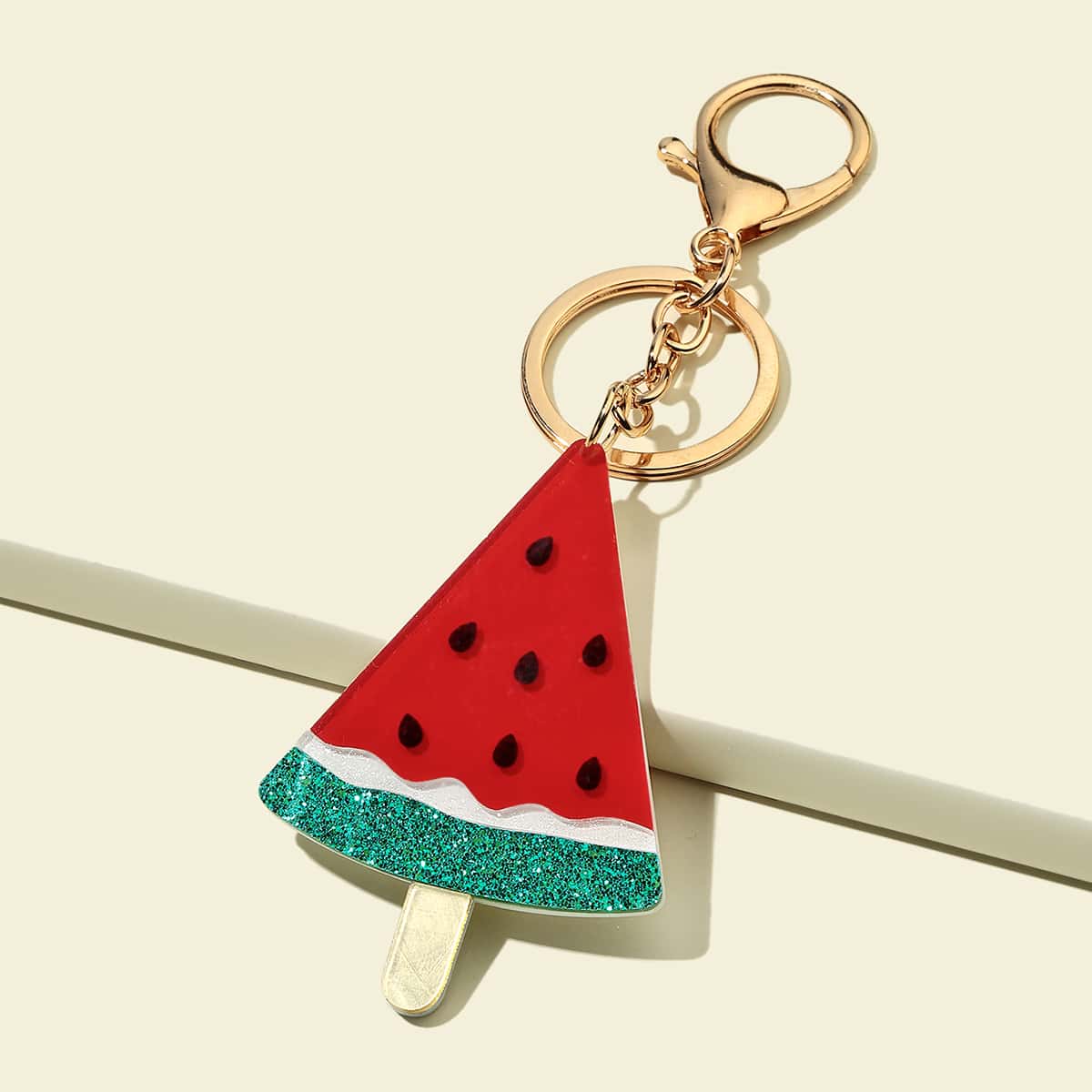 

Watermelon Charm Keychain, Multicolor