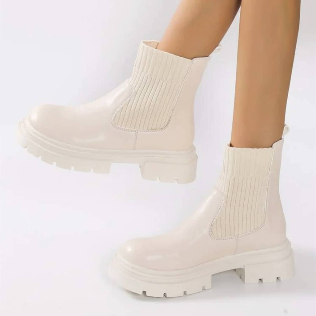 

Minimalist Chelsea Boots, Beige