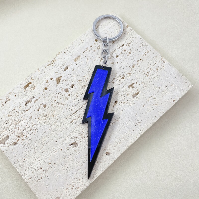 

Lightning Charm Keychain, Royal blue