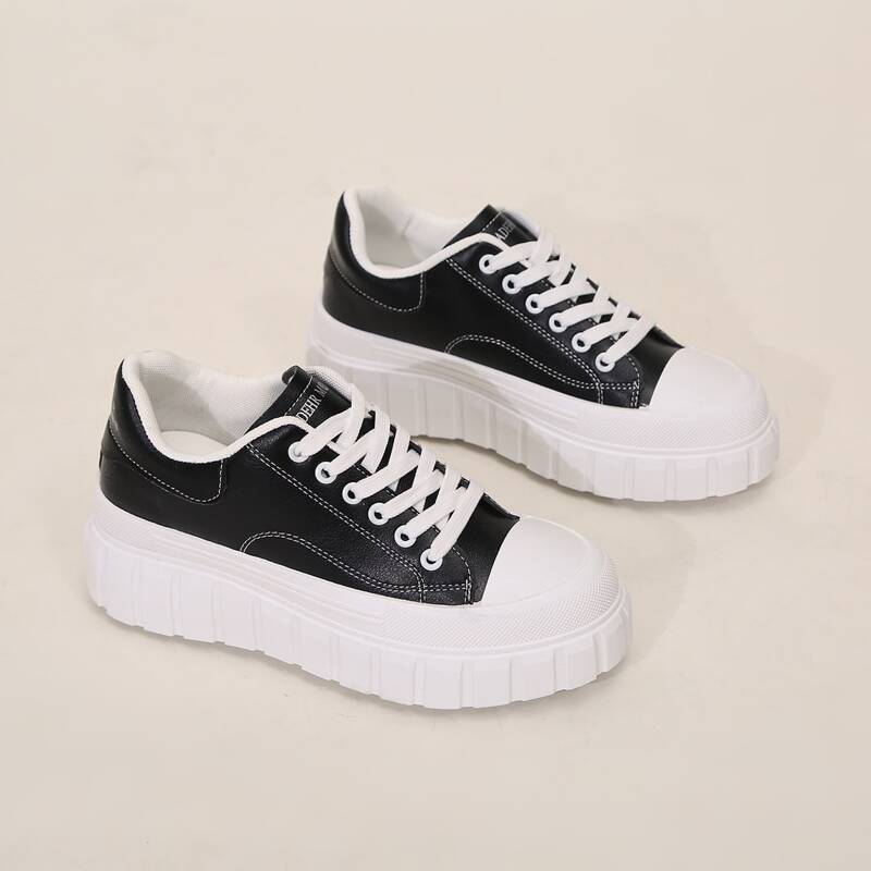 

Lace-up Front Canvas Shoes, Black