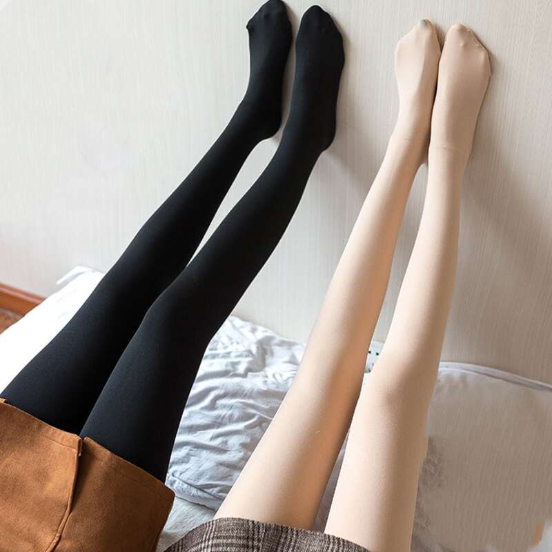 

2pairs Solid Tights, Multicolor