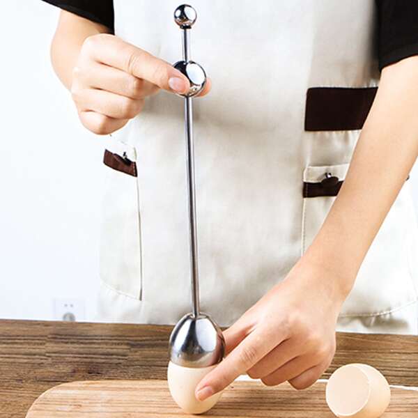 

1pc Stainless Steel Egg Shell Opener, Silver