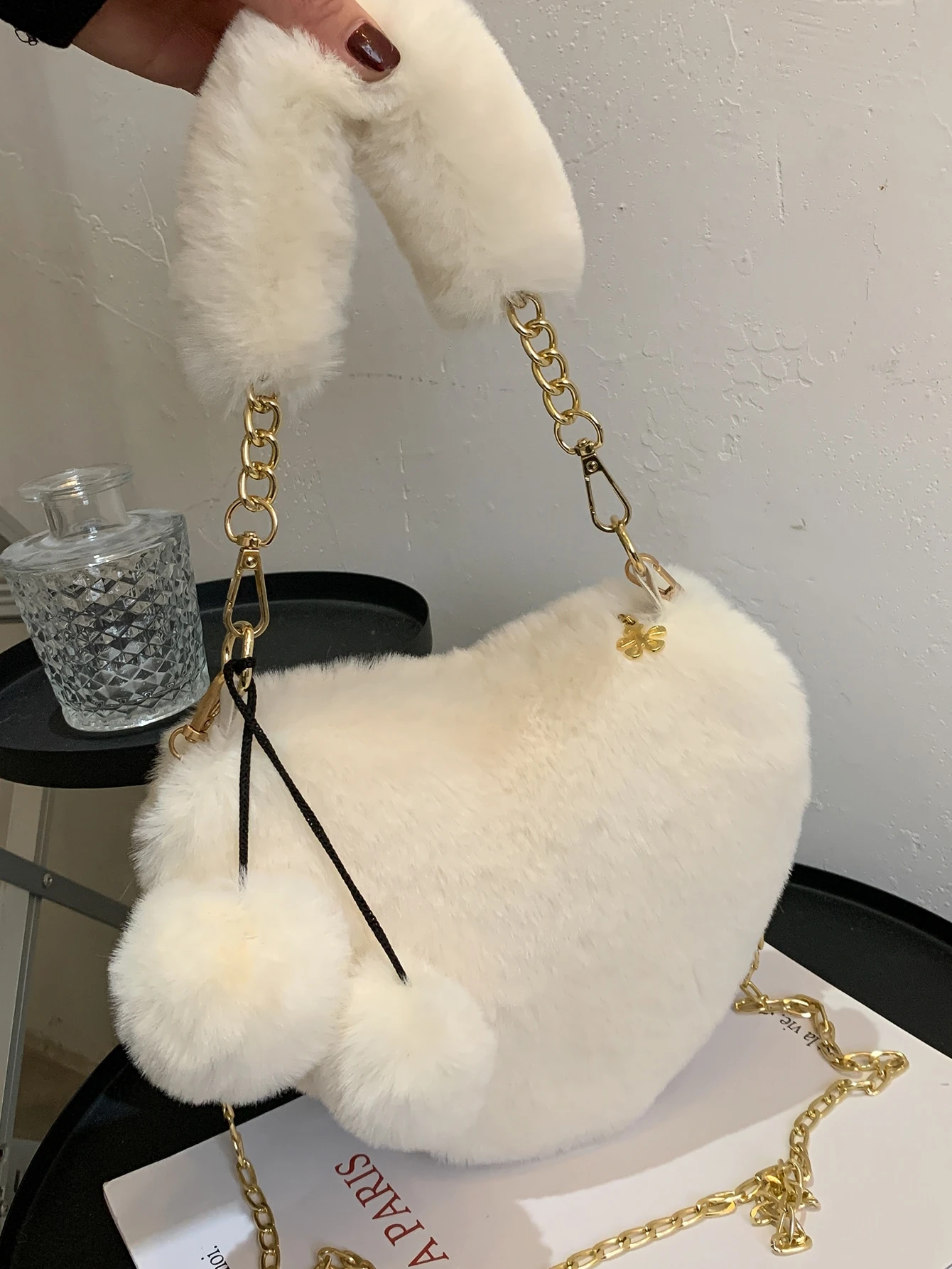 fluffy chain bag