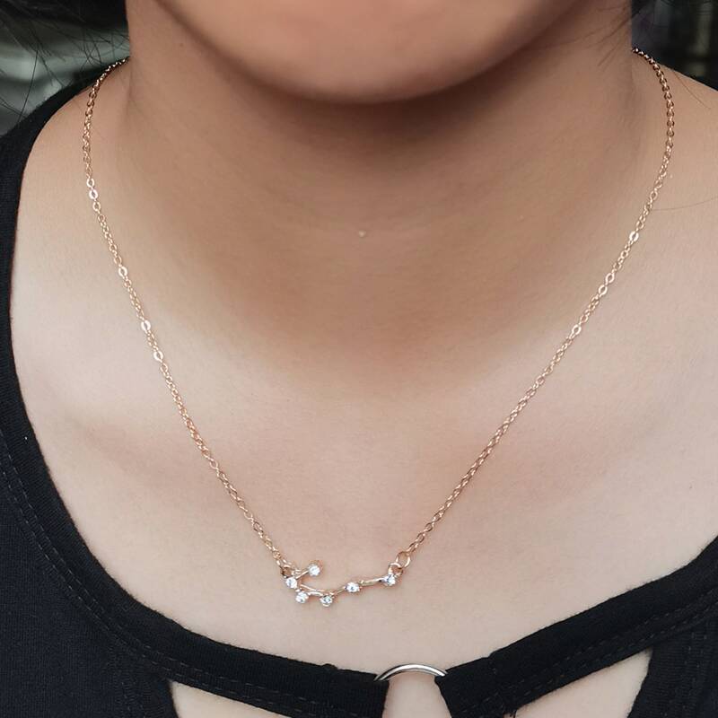 

Rhinestone Decor Chain Necklace, Gold