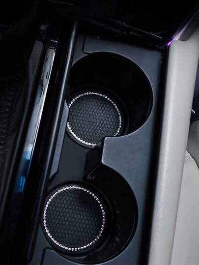 2 piezas Posavasos de coche con diseño de diamante de imitación