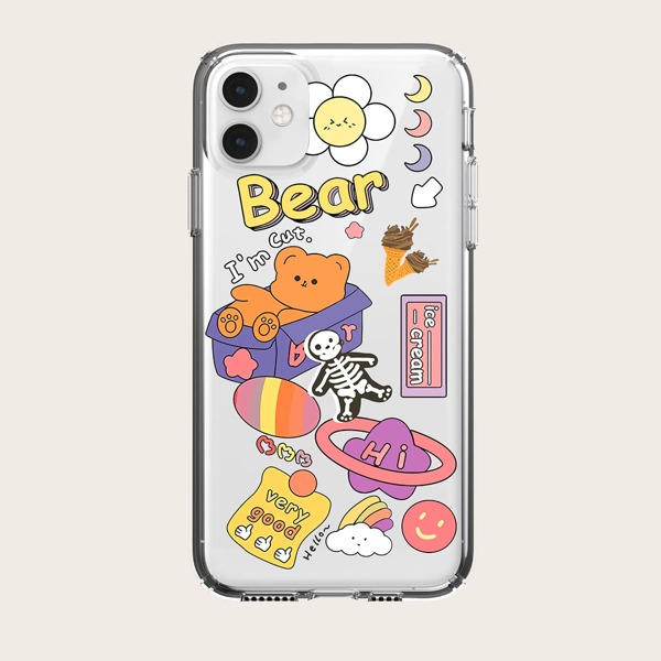 

Cartoon Graphic Phone Case, Clear