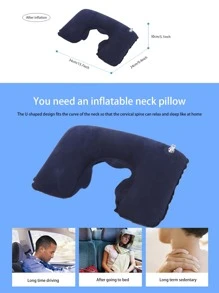 1 pieza inflamable de viaje & 1 pieza Venda de ojos & 2 piezas Tapones para los oídos - Azul - Ver 4