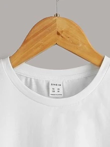 SHEIN Camiseta informal de manga larga con diseño de panda caricatura para niña preadolescente con cuello redondo para el verano - Blanco - Ver 3