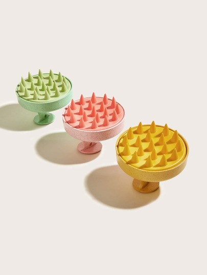 Silicone Massage Scalp Shampoo Brush Adult Hair Cleaning Brush Wheat Straw Handhold Hair Brush Random 1pc, Hair Brush/Hair Comb