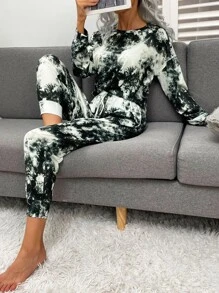 SHEIN LUNE Bộ thời trang Dây kéo Túi Cà vạt nhuộm Giải trí - Đen và trắng - Xem 6