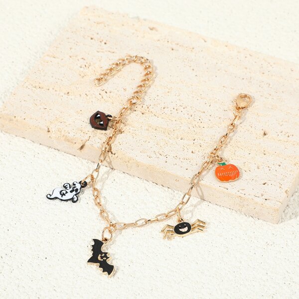 

Halloween Pumpkin Charm Bracelet, Multicolor