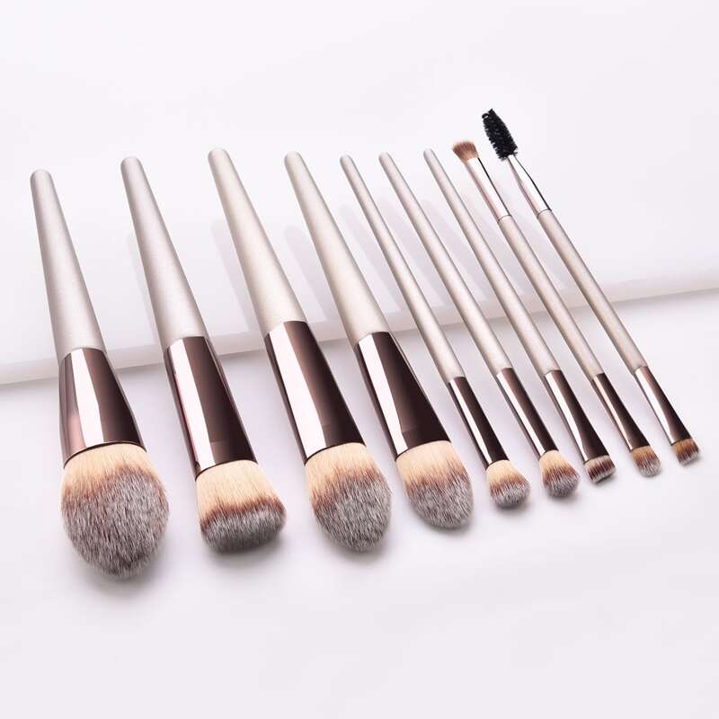 

9pcs Makeup Brush Set, Champagne