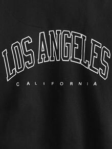 SHEIN Boys Letter Graphic Drop Shoulder 2 In 1 Sweatshirt - Black - View 4