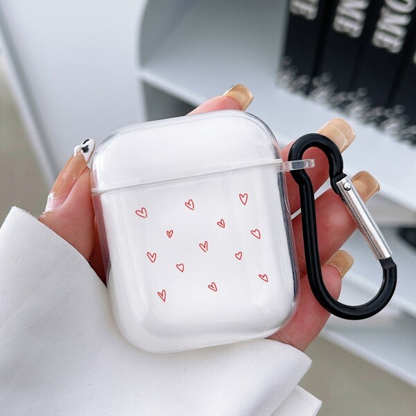

Heart Pattern Case For Airpods, Clear