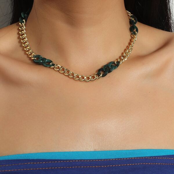 

16K Gold Plated Minimalist Necklace, Multicolor