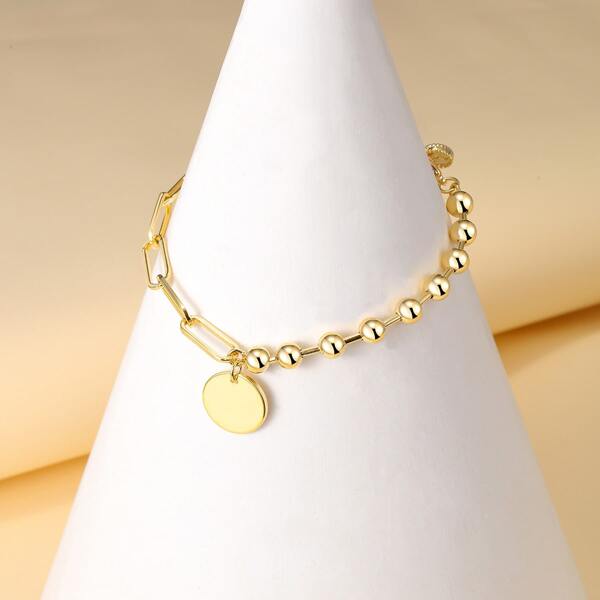 

18K Gold Plated Disc Charm Bracelet